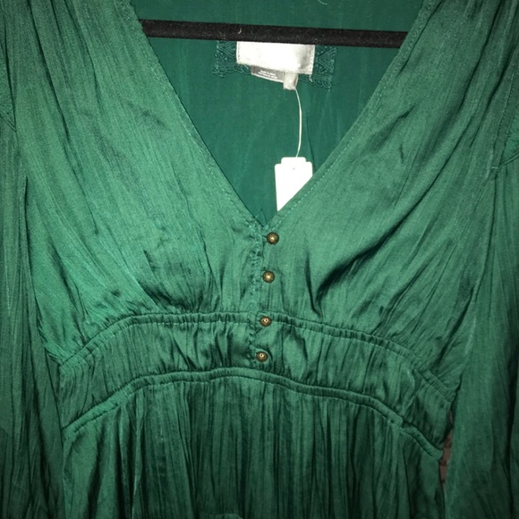 Anthropologie Teal Long Sleeve Dress - Picture 3 of 7